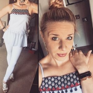 THML Kalere Embroidered Detail Tank Top/Tunic